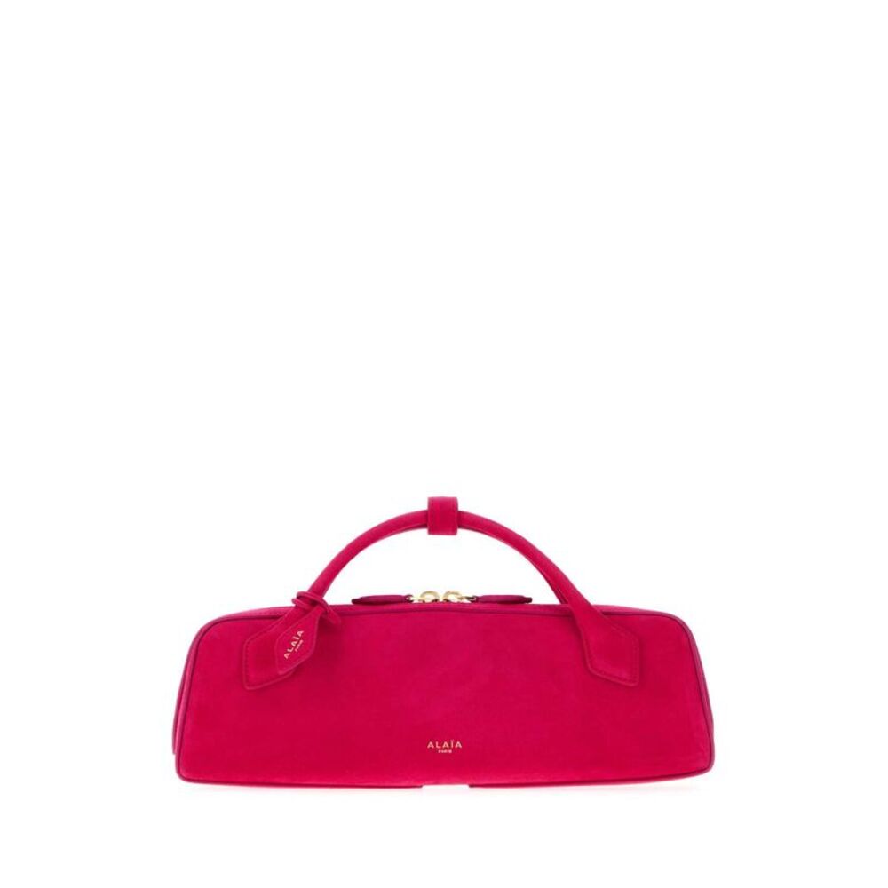 Alaia Women Fluo Pink Suede Teckel Handbag